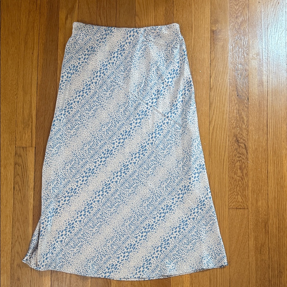 Chic Blue Patterned Maxi Skirt
